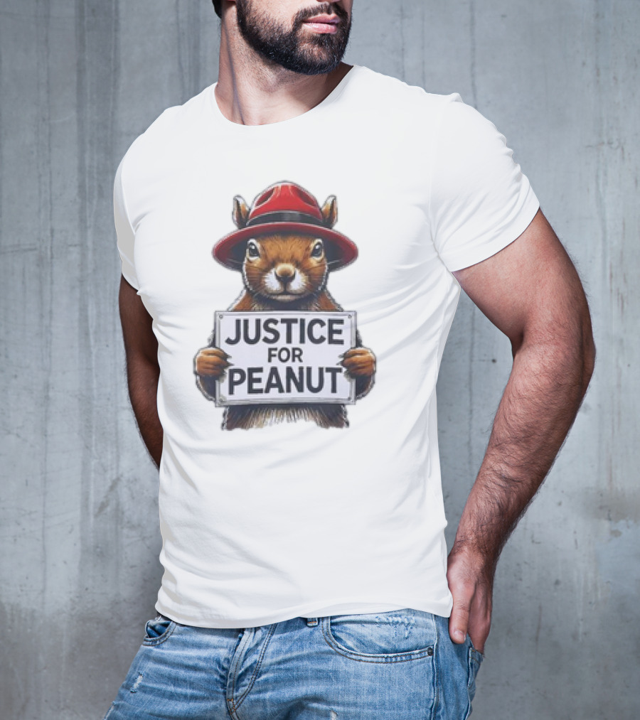Justice For Peanut The Squirrel Red Hat Protest T-Shirt