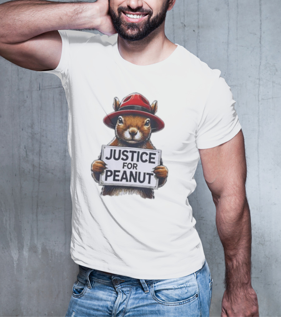 Justice For Peanut The Squirrel Red Hat Protest T-Shirt