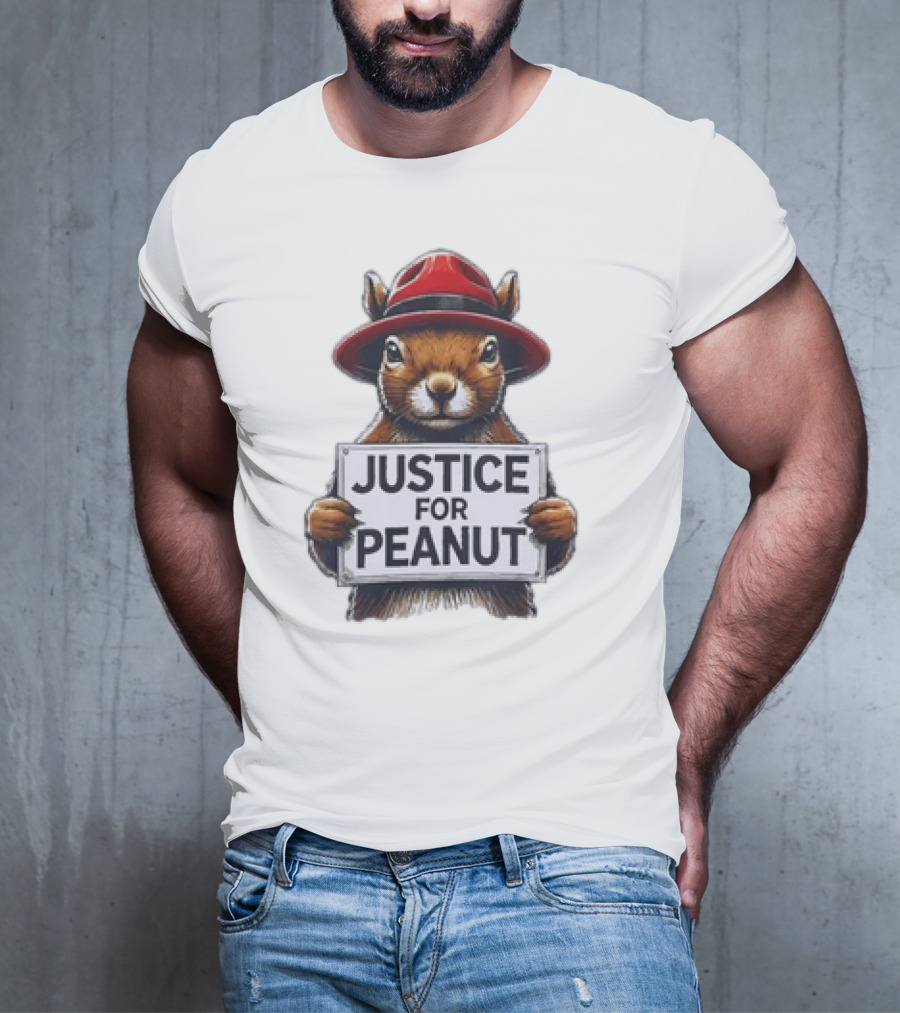 Justice For Peanut The Squirrel Red Hat Protest T-Shirt