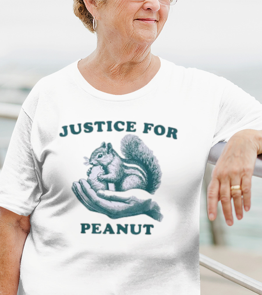 Justice For Peanut The Squirrel In Caring Hands T-Shirt