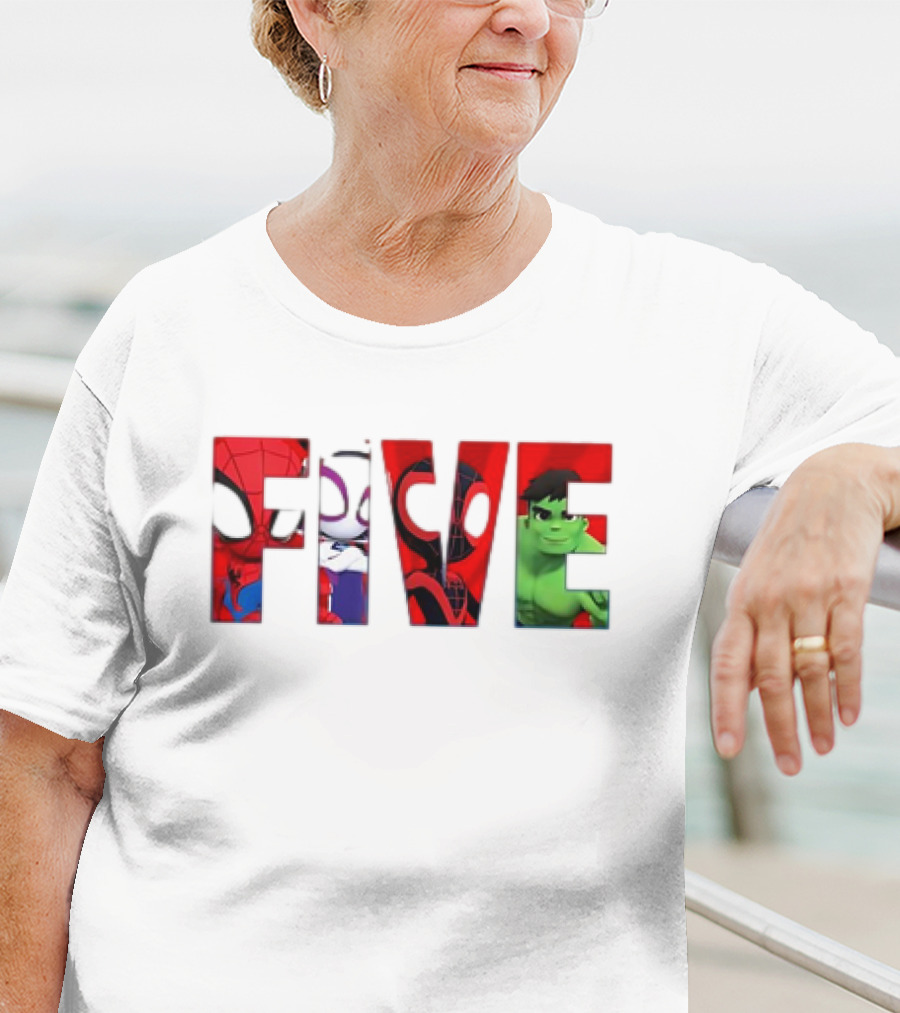 Spiderman Hulk Miles Morales Gwen Stacy Five T-Shirt