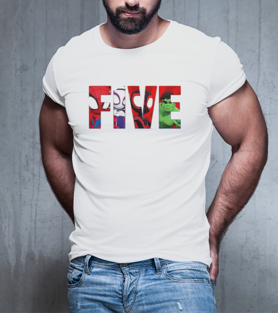 Spiderman Hulk Miles Morales Gwen Stacy Five T-Shirt