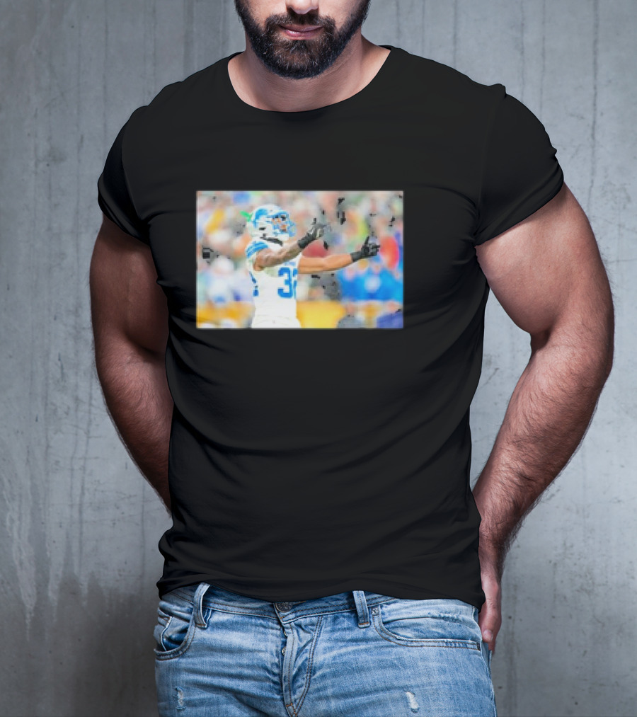 Lions Brian Branch Gesture Iconic Football Action T-Shirt