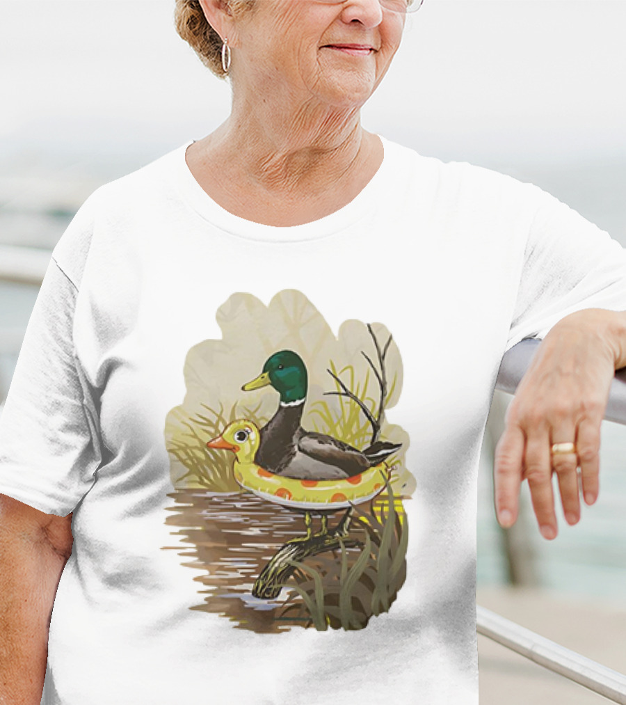 Duck In Training With Swim Ring By Pond T-Shirt