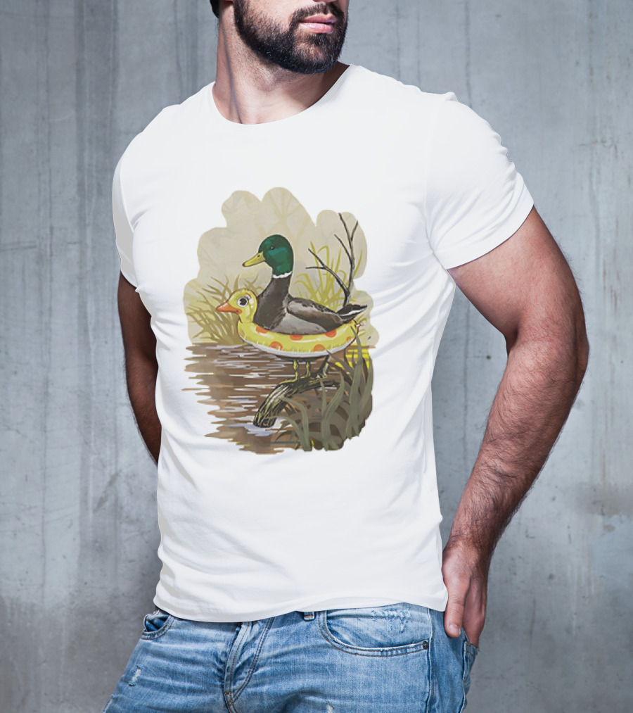 Duck In Training With Swim Ring By Pond T-Shirt