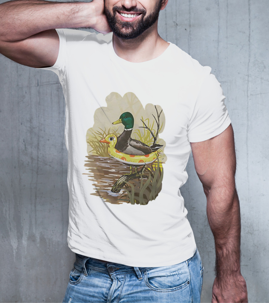 Duck In Training With Swim Ring By Pond T-Shirt