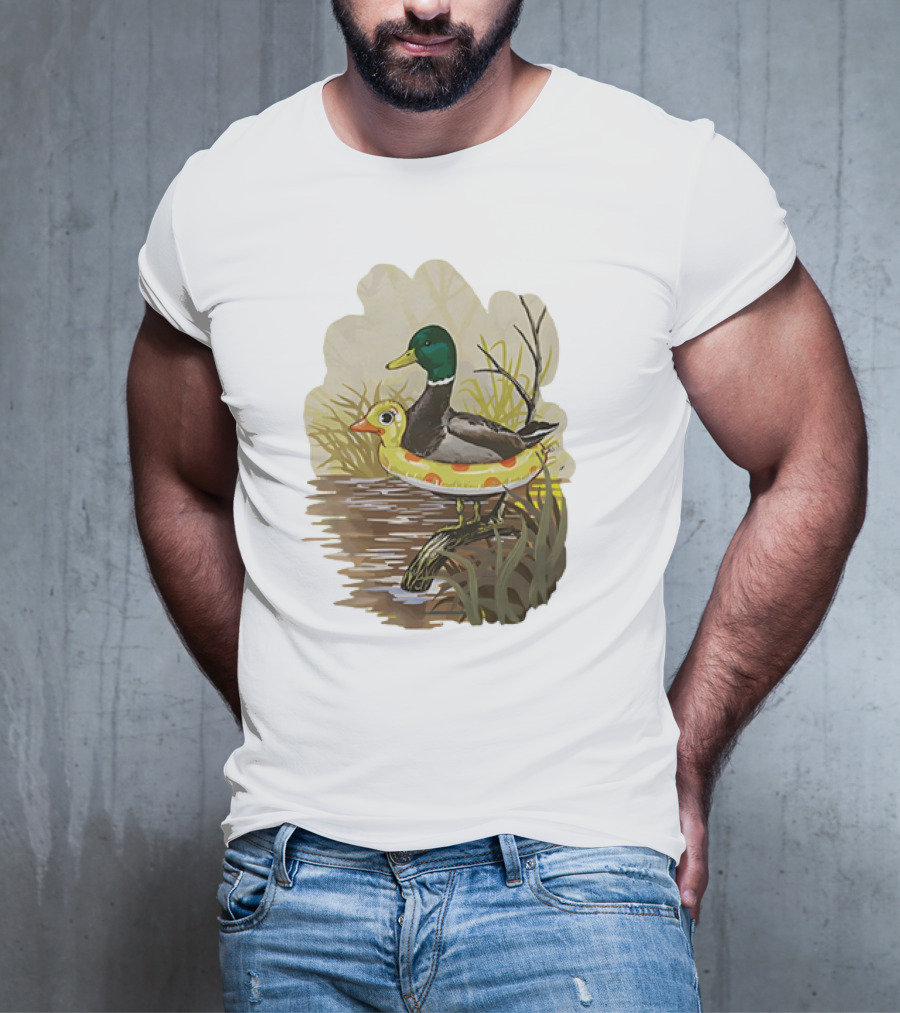 Duck In Training With Swim Ring By Pond T-Shirt
