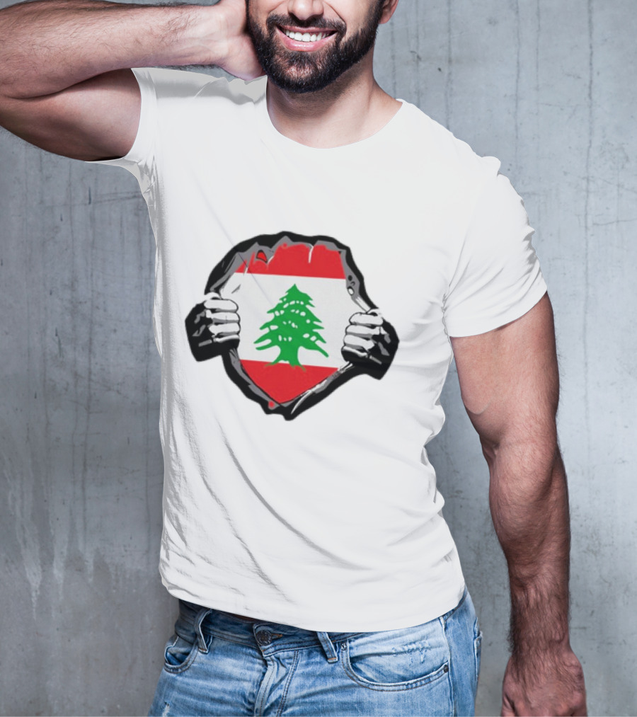 Lebanon Flag Lebanese Roots Cedar Pride Emblem T-Shirt