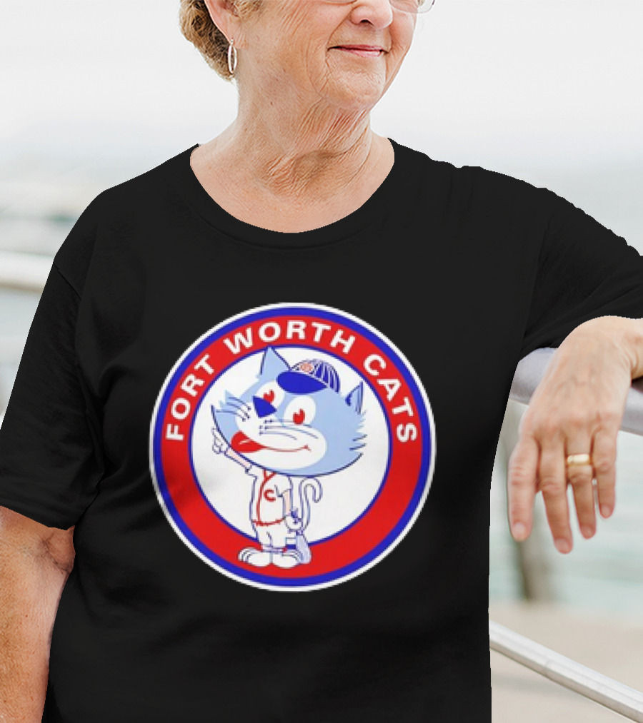 Fort Worth Cats Circle Logo Cartoon Baseball Character Hometown Collection '47 T-Shirt