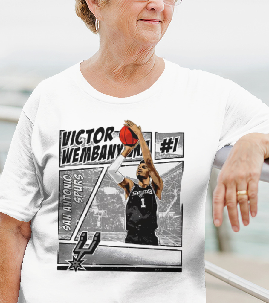 Victor Wembanyama San Antonio Spurs #1 NBA Comic Vintage T-Shirt