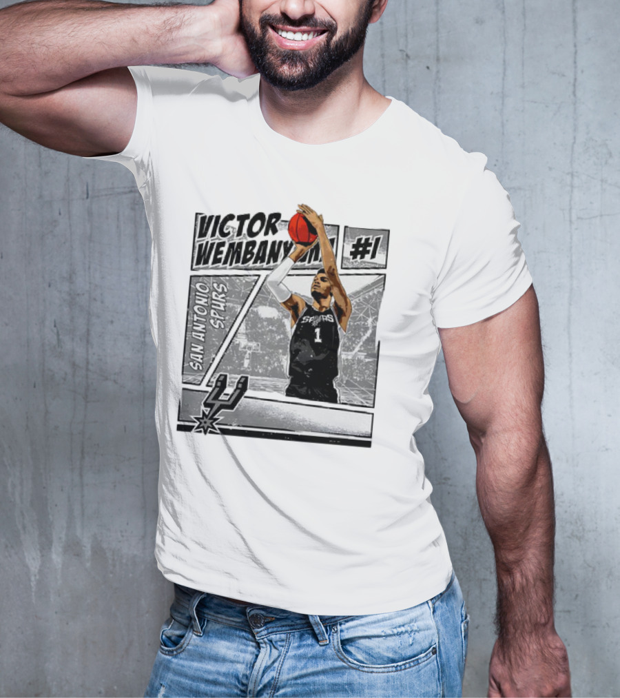 Victor Wembanyama San Antonio Spurs #1 NBA Comic Vintage T-Shirt