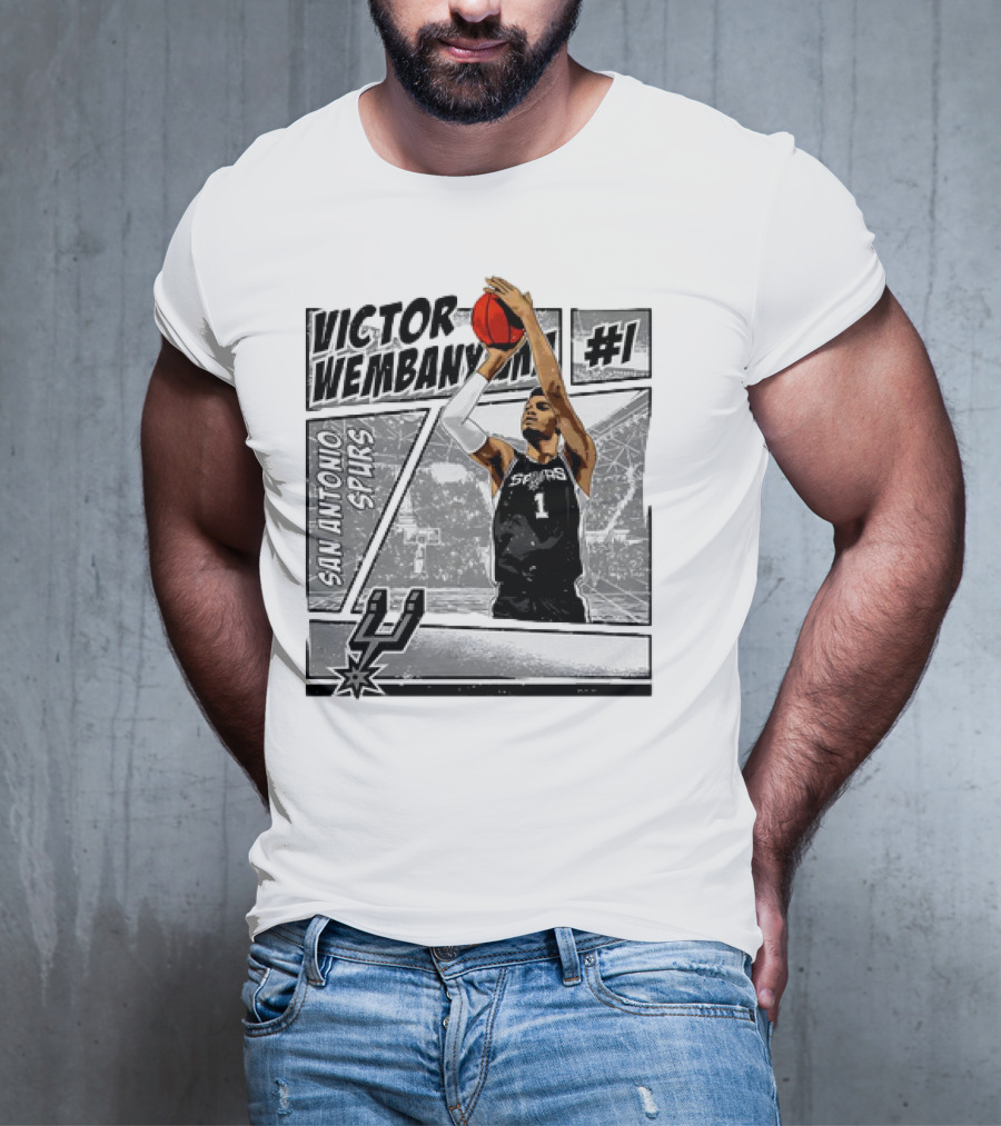 Victor Wembanyama San Antonio Spurs #1 NBA Comic Vintage T-Shirt