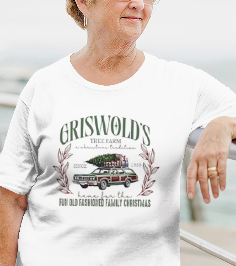 Griswold's Tree Farm A Christmas Tradition Fun Old Fashioned Family Christmas Since 1989 Vintage Retro T-Shirt