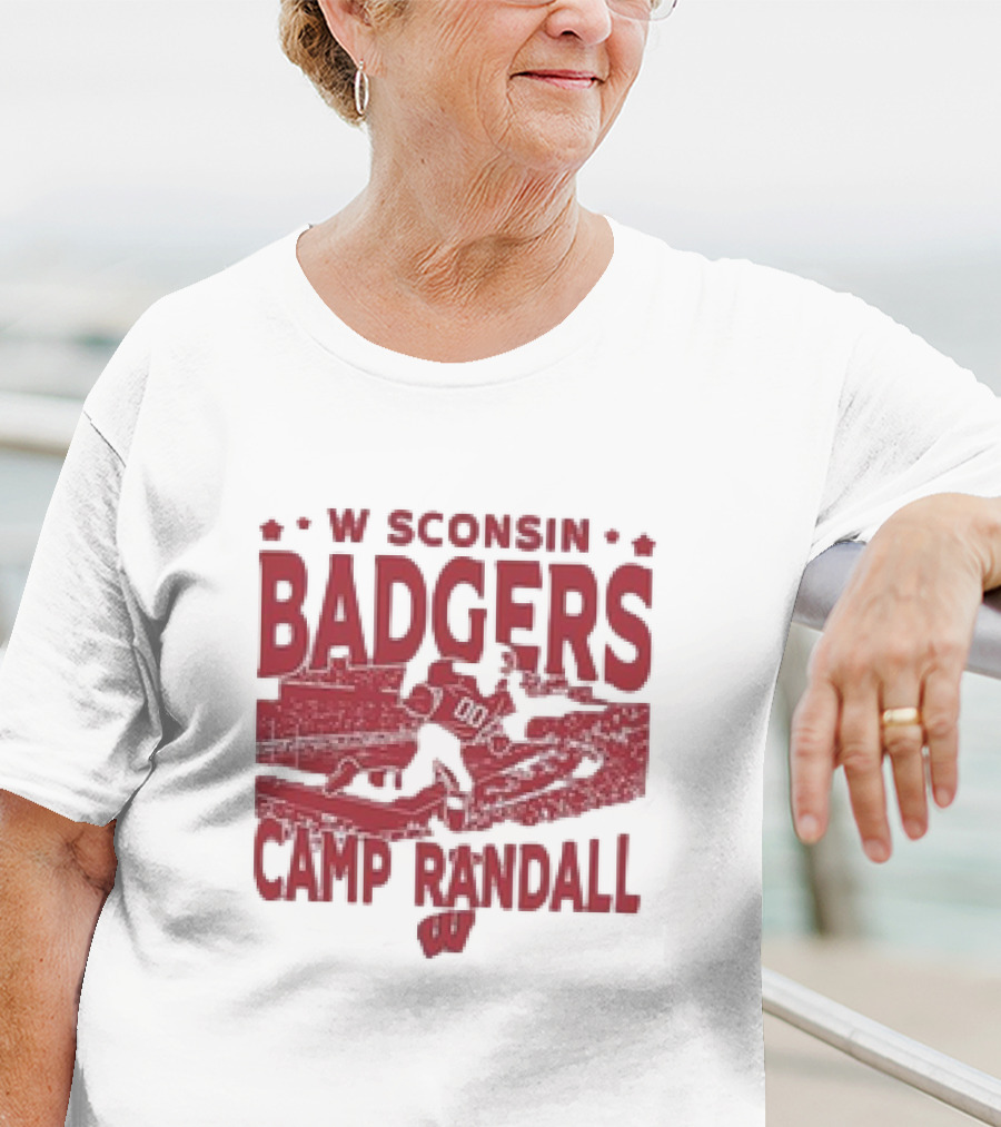 Wisconsin Badgers Camp Randall Stadium Vintage Style Football T-Shirt