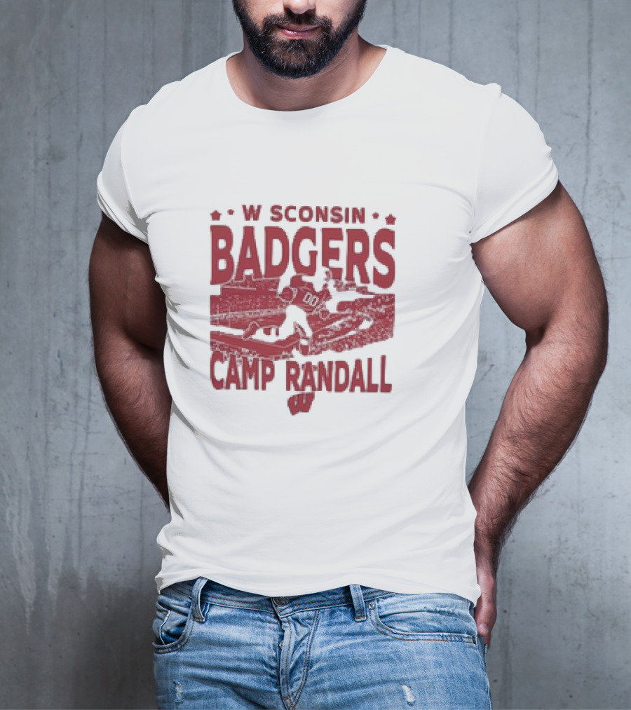 Wisconsin Badgers Camp Randall Stadium Vintage Style Football T-Shirt