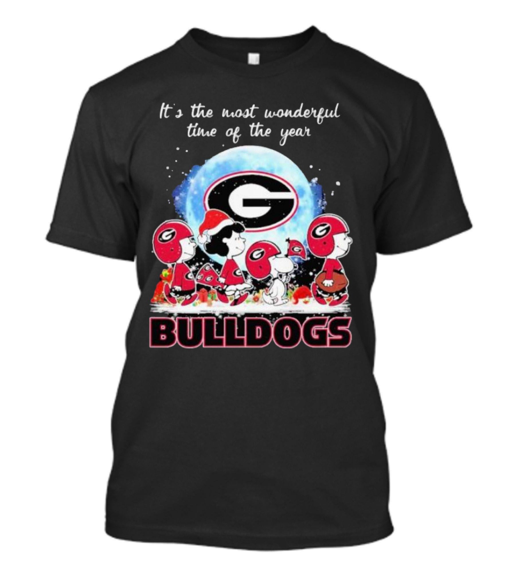It's The Most Wonderful Time Of The Year Peanuts Characters Georgia Bulldogs T-Shirt
