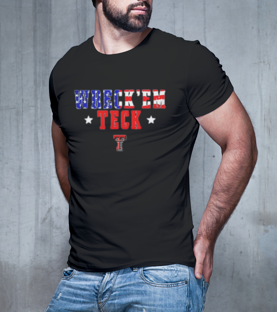 Wreck Em Texas Tech Red Raiders Stars Stripes T-Shirt