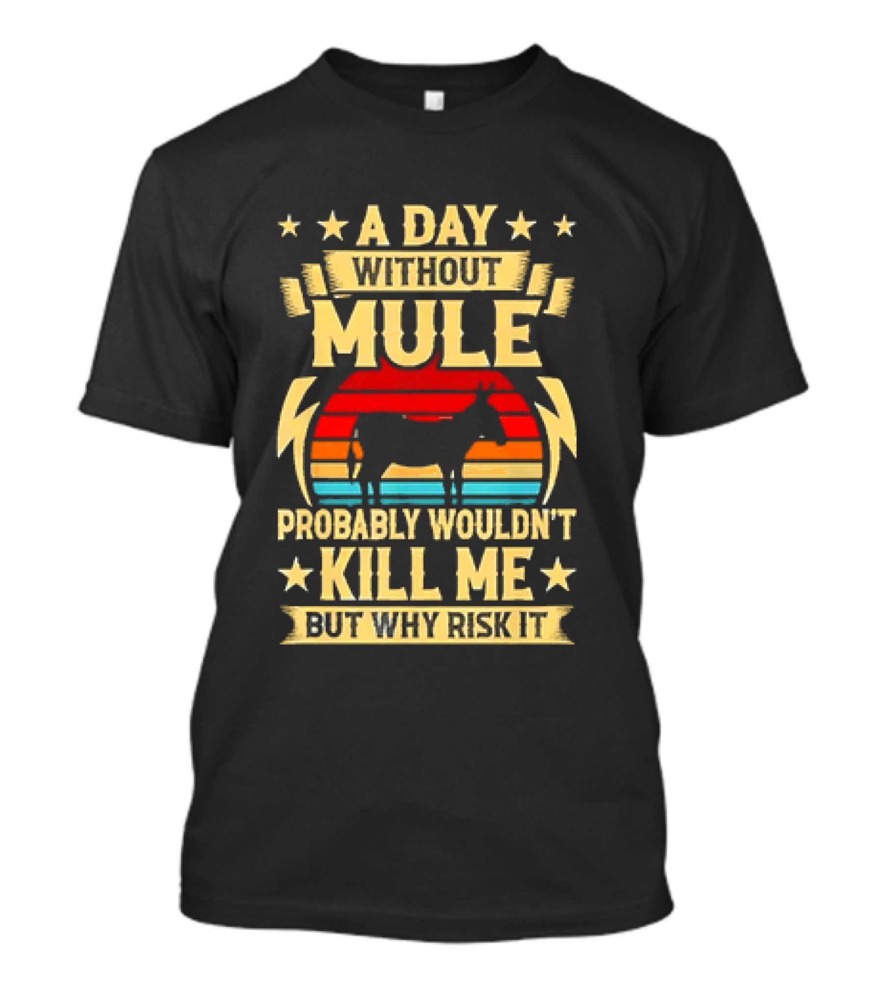A Day Without Mule Probably Wouldn't Kill Me But Why Risk It Vintage Sunset T-Shirt