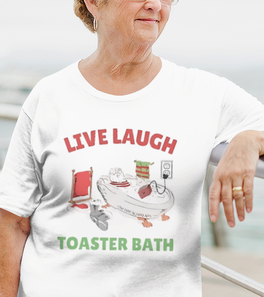 Live Laugh Toaster Bath Santa Christmas T-Shirt