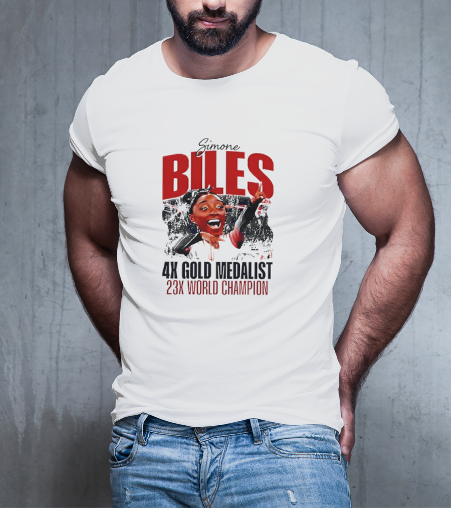 Simone Biles 4X Gold Medalist 23X World Champion Caricature T-Shirt