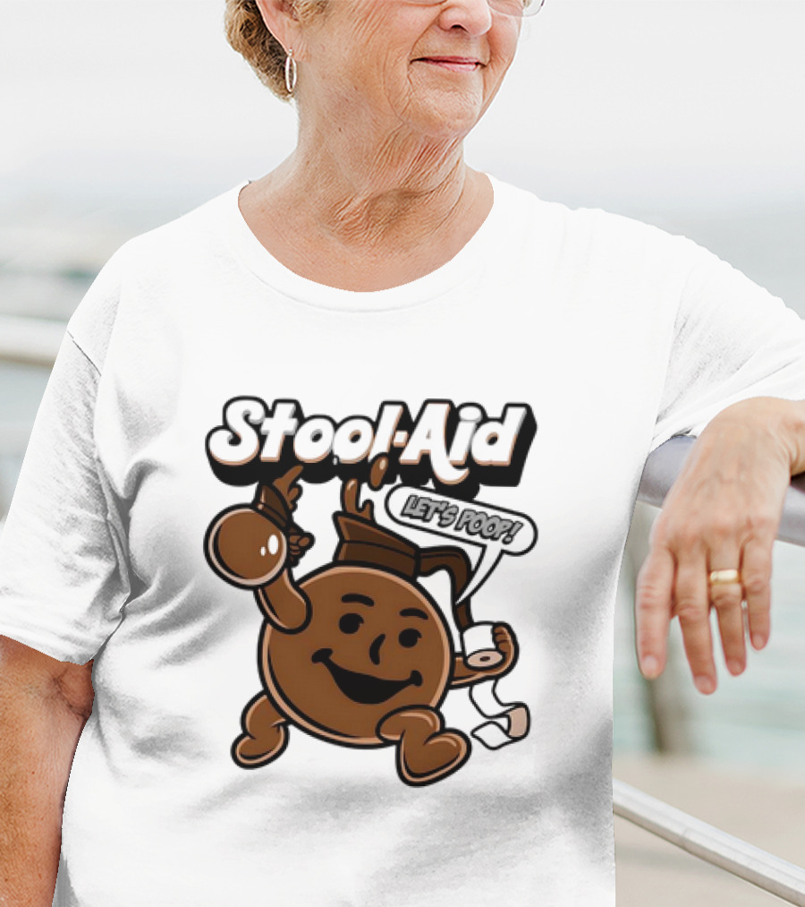 Stool-Aid Let's Poop Toilet Paper Bowl Brown Cartoon T-Shirt