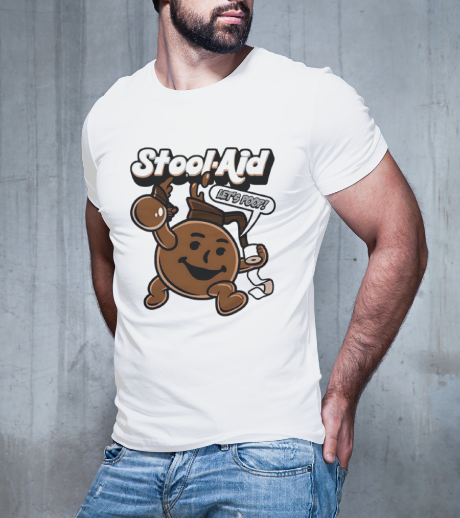 Stool-Aid Let's Poop Toilet Paper Bowl Brown Cartoon T-Shirt