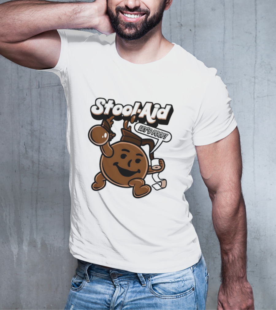 Stool-Aid Let's Poop Toilet Paper Bowl Brown Cartoon T-Shirt
