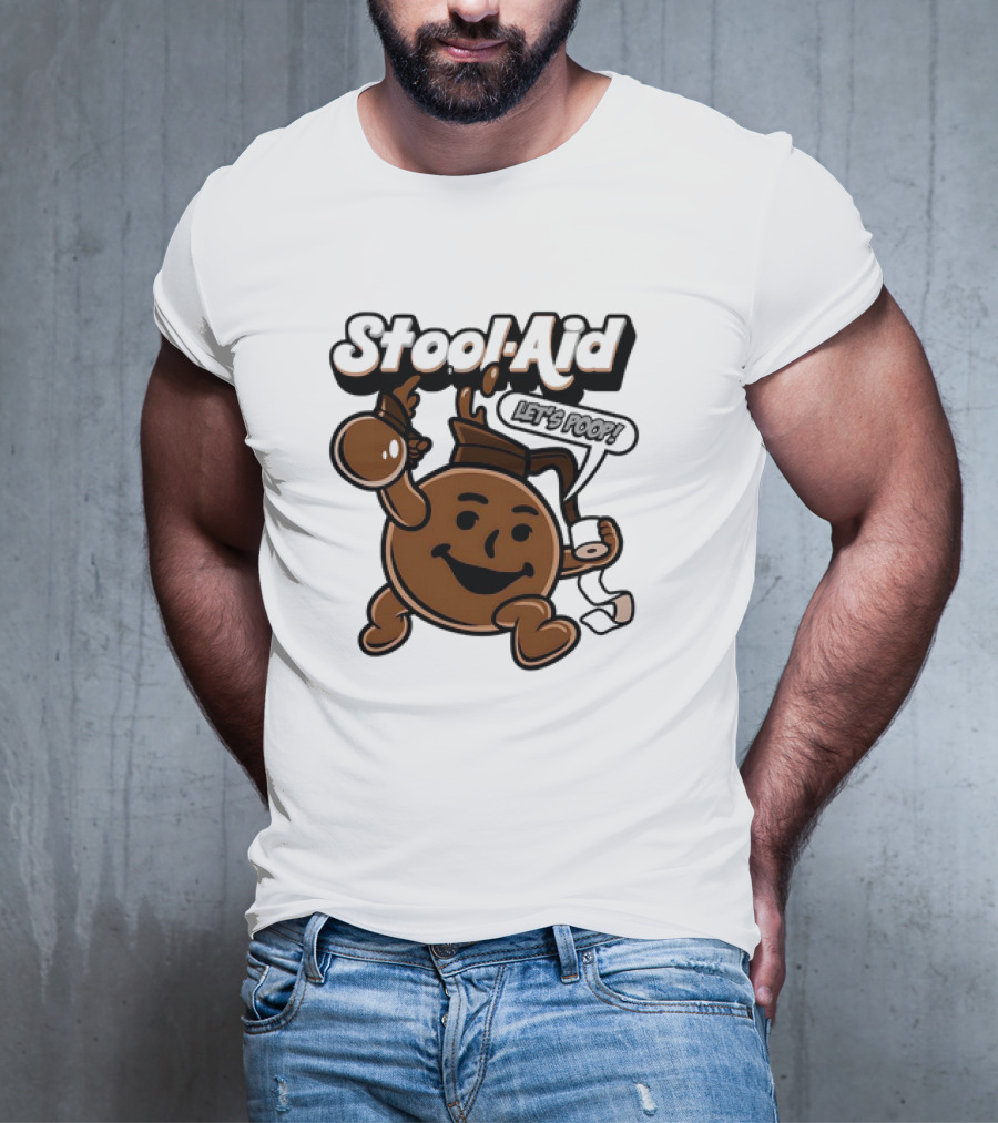 Stool-Aid Let's Poop Toilet Paper Bowl Brown Cartoon T-Shirt