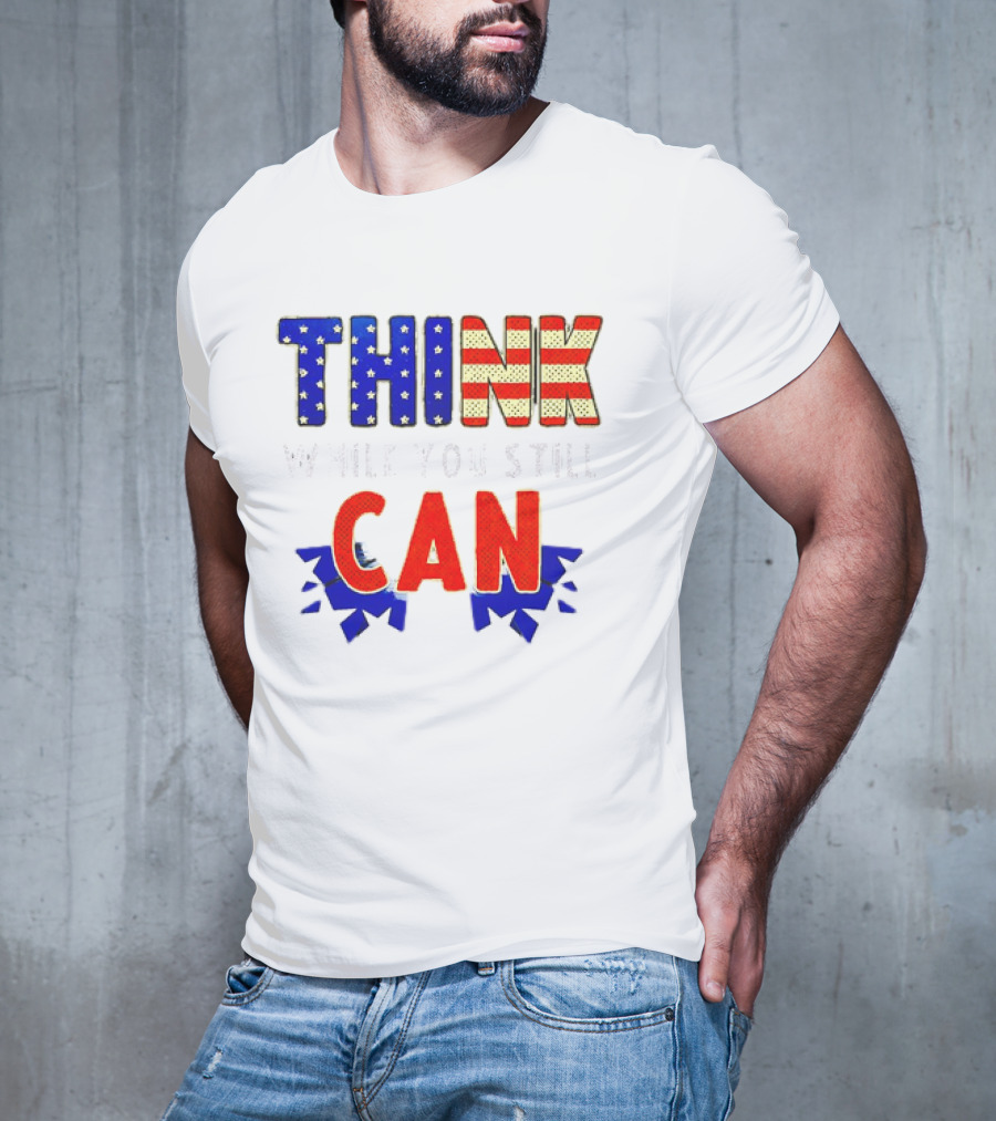 Think CAN American Flag Stars Stripes T-Shirt