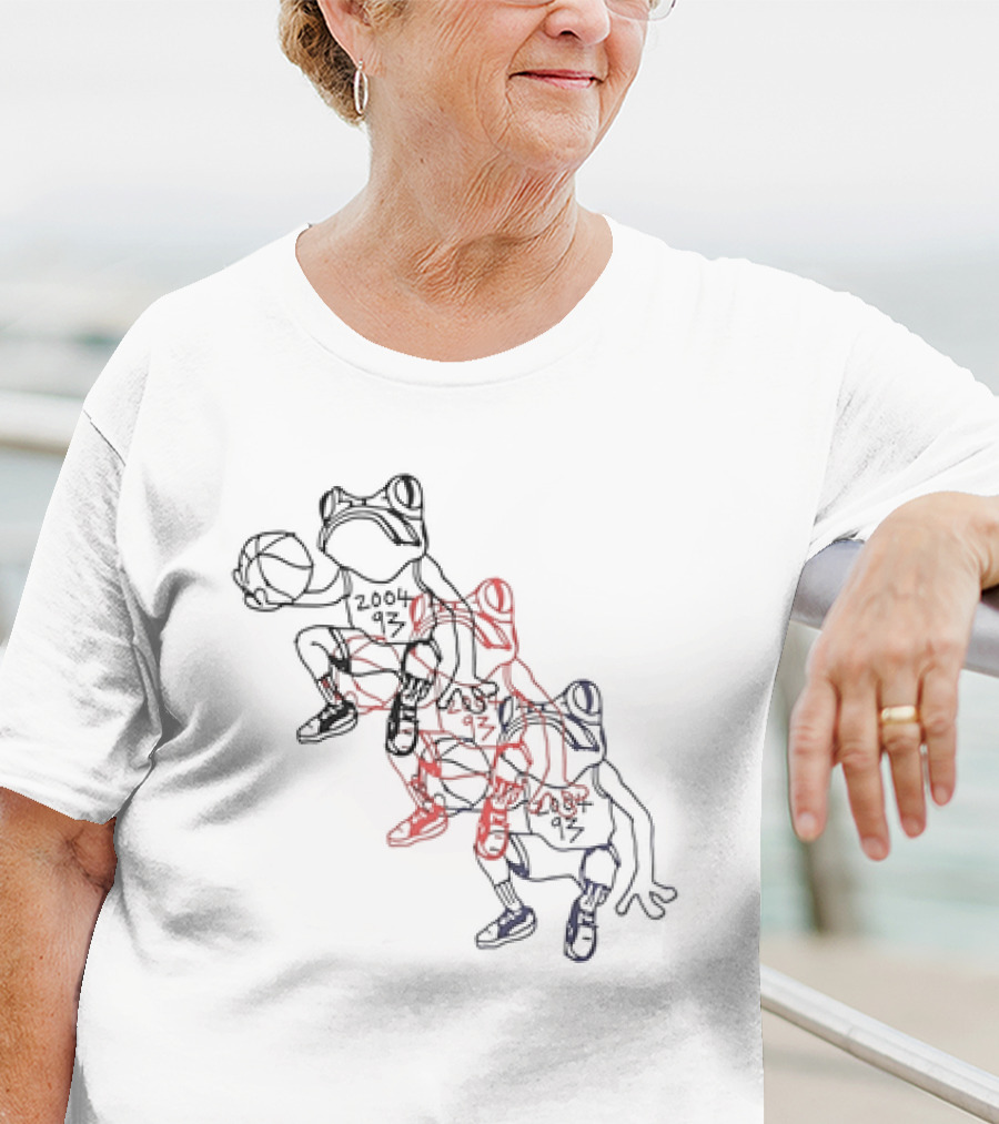 Wikset Dodging Losses 2004 93 Basketball Frog Trio T-Shirt