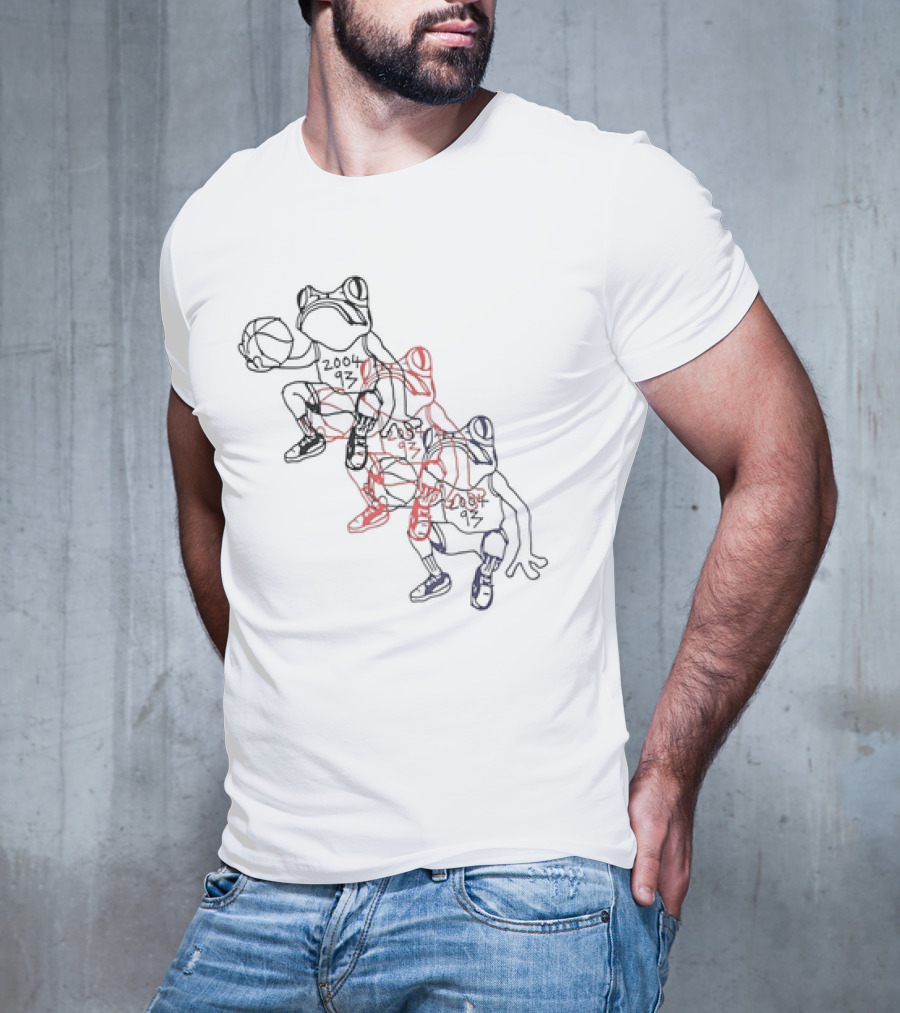 Wikset Dodging Losses 2004 93 Basketball Frog Trio T-Shirt