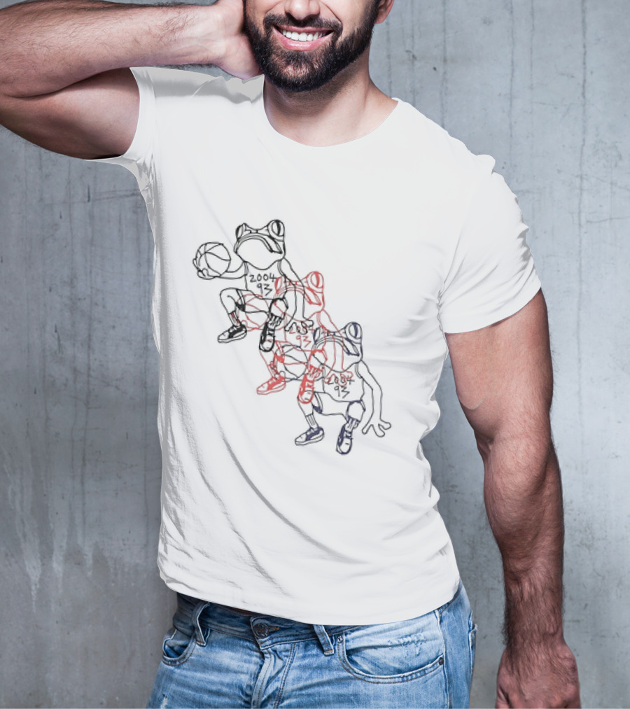 Wikset Dodging Losses 2004 93 Basketball Frog Trio T-Shirt