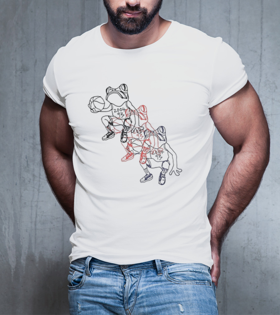 Wikset Dodging Losses 2004 93 Basketball Frog Trio T-Shirt