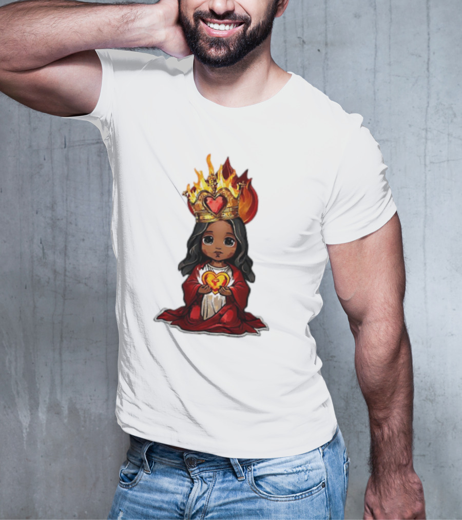 Santo Nino Icon With Flaming Heart And Crown In Philippines T-Shirt