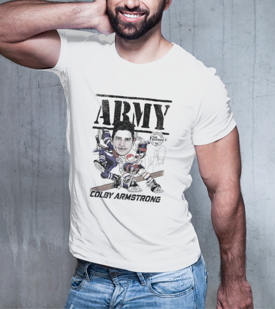 ARMY Colby Armstrong Hockey Caricature The Alumni Signature T-Shirt