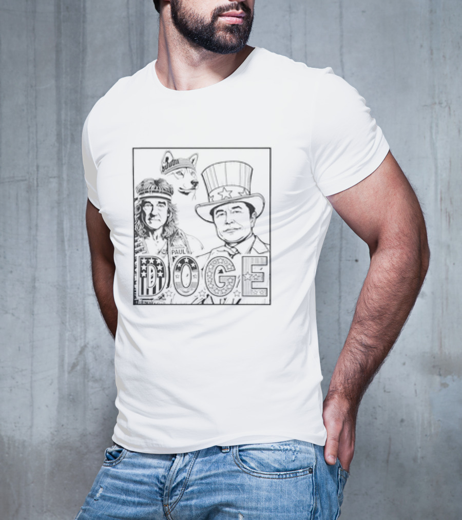 D.O.G.E Vintage USA Elon Musk Ron Paul All-American Doge T-Shirt