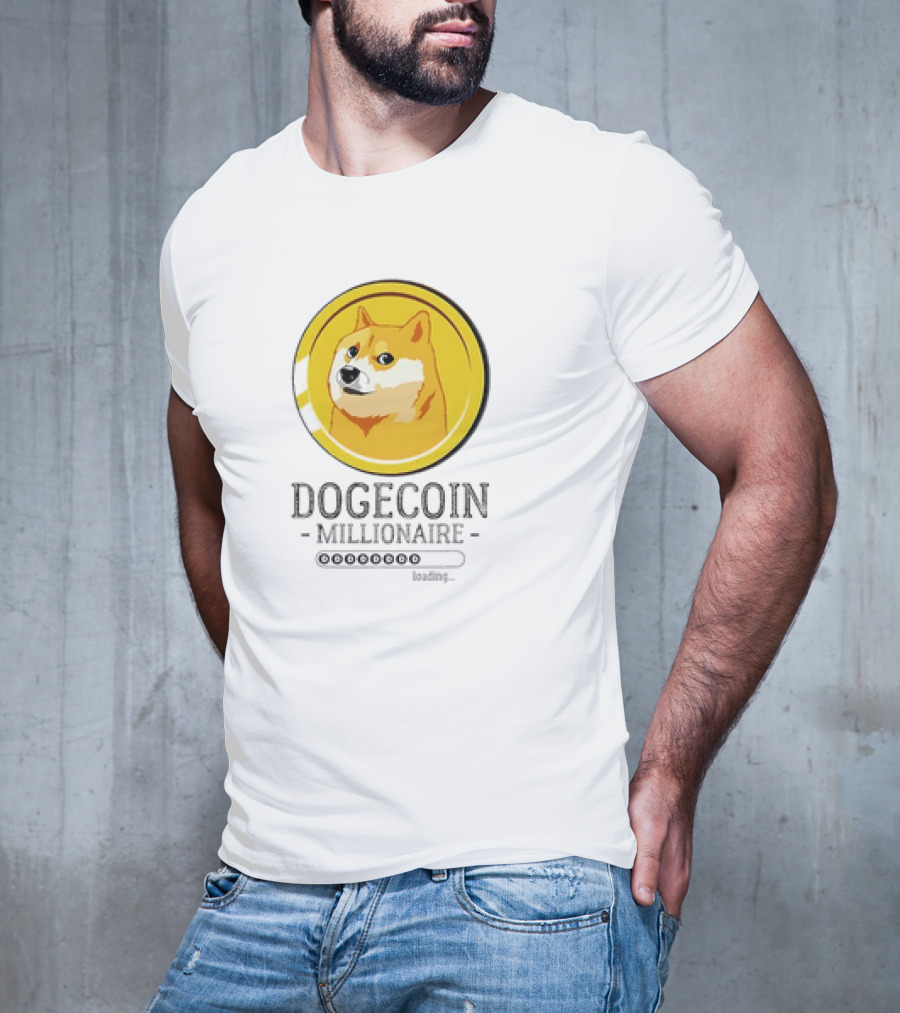 Dogecoin Millionaire Loading Hodl Doge Coin Crypto Meme T-Shirt