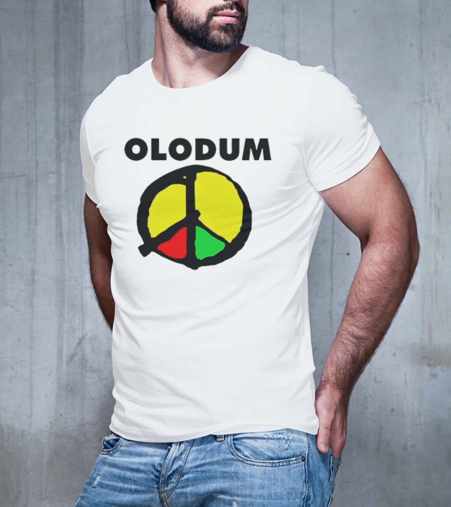 Olodum Peace Symbol With Red Yellow Green Segments T-Shirt