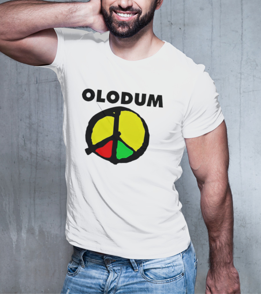 Olodum Peace Symbol With Red Yellow Green Segments T-Shirt