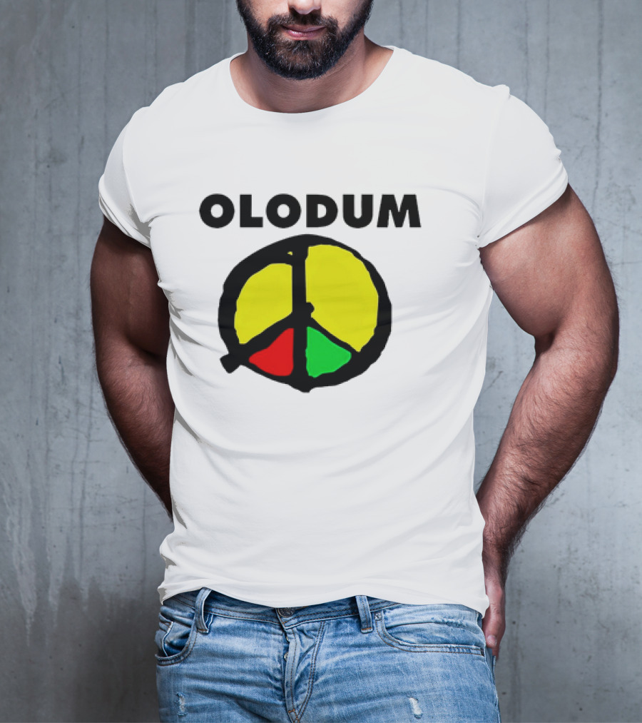 Olodum Peace Symbol With Red Yellow Green Segments T-Shirt