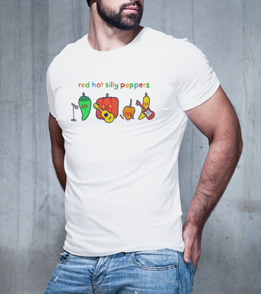 Red Hot Silly Peppers Cute Vegetable Band T-Shirt