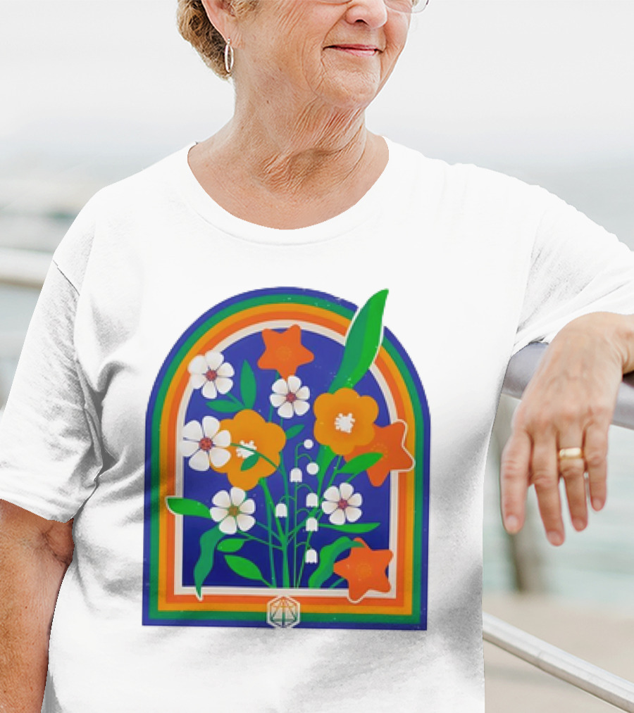 Critical Role Hope Blooms Floral Design Rainbow Border Blossoms T-Shirt