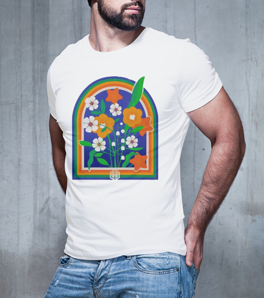 Critical Role Hope Blooms Floral Design Rainbow Border Blossoms T-Shirt