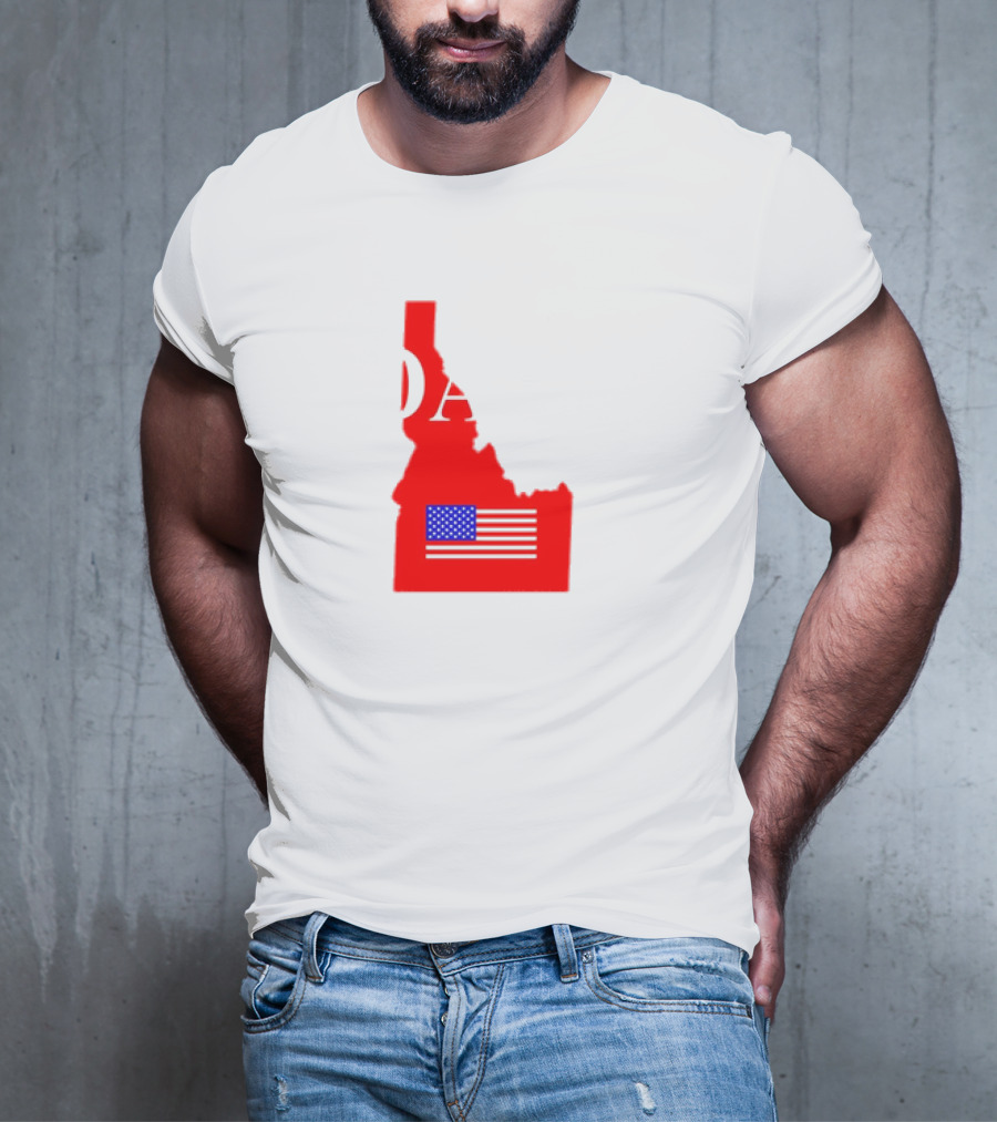 Don’t California My Idaho Red State Outline With American Flag T-Shirt
