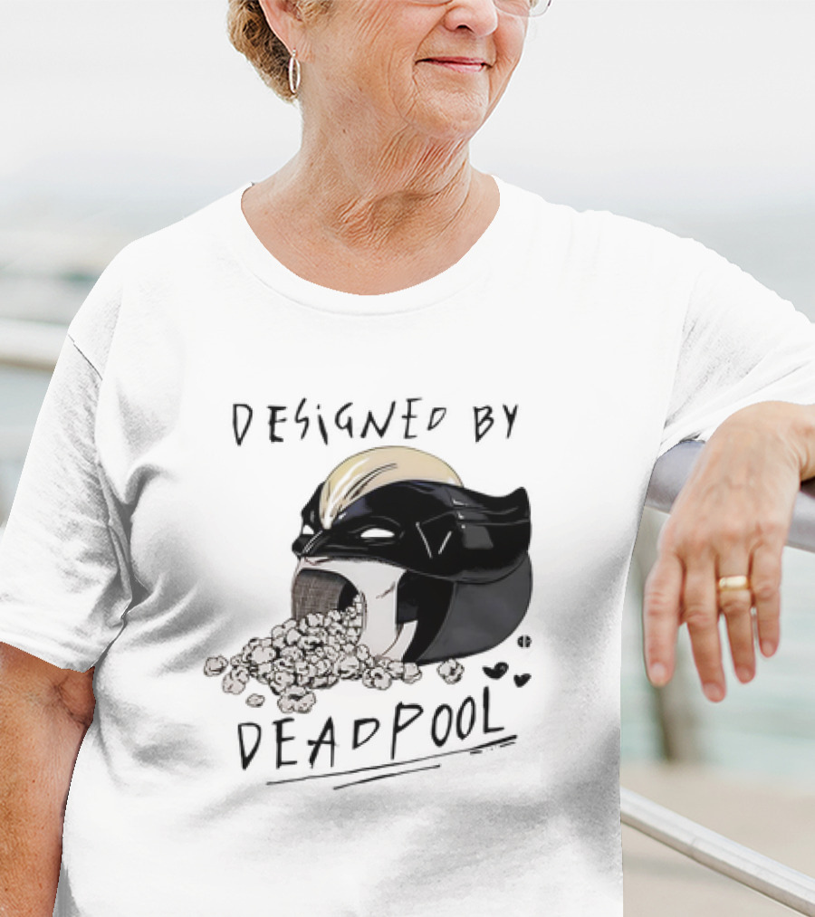 Marvel Designed By Deadpool Popcorn Vintage T-Shirt