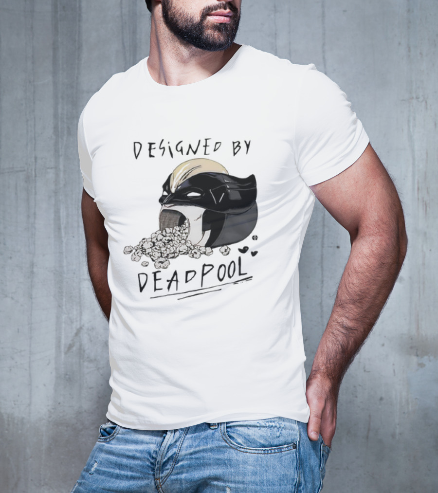 Marvel Designed By Deadpool Popcorn Vintage T-Shirt