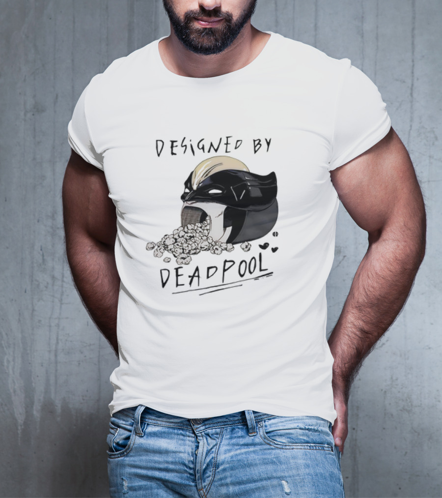 Marvel Designed By Deadpool Popcorn Vintage T-Shirt