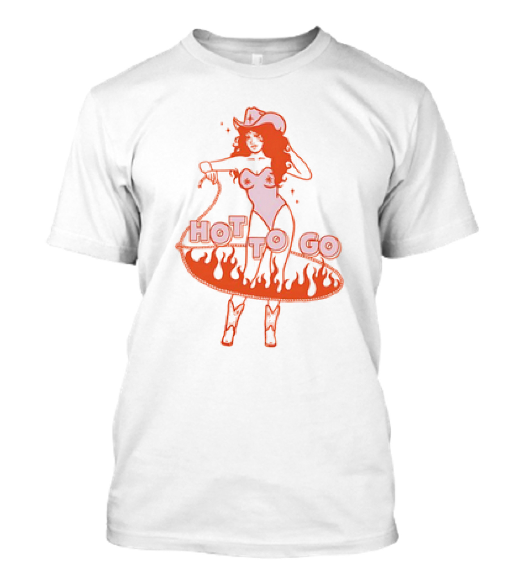 Hot To Go Cowgirl Flames And Lasso T-Shirt