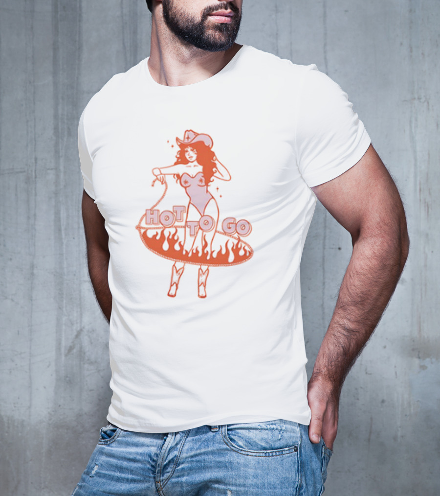 Hot To Go Cowgirl Flames And Lasso T-Shirt