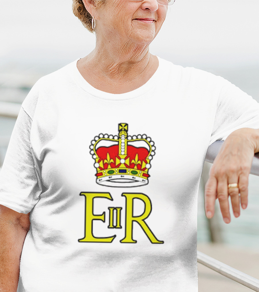 Elizabeth II ER Crown UK Monarch God Save The Queen Iconic Royal T-Shirt